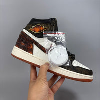 High Top Sneakers, Brown White Colorway, Lace Up Design, Casual Gift for Sneaker Fans