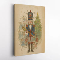 Vintage Christmas Fairies Print, Nutcracker Ballet Canvas Wall Art, Holiday Nutcracker Canvas, Festive Wall Art, Winter Home Decor Canvas