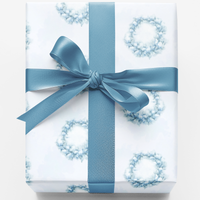Elegant Winter Gift Wrap Roll, Snowflake Wreath Wrapping Paper, Snowflake Serenade Wrapping Paper, Christmas Gift Wrap, Holiday Gift Wrap