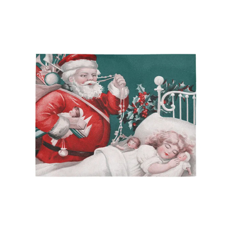 Retro Christmas Hallway Runner, Vintage Santa Claus Runner Rug, Holiday Winter Runner Rug, Non Slip Kitchen Floor Mat, Xmas Home Decor