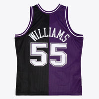 Sacramento Kings Jason Williams 2000 Split Swingman Jersey - Black/Purple