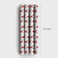 Jogging Claus Gift Wrap, Running Santa Christmas Wrapping Paper, Watercolor Runner Wrapping Paper, Humorous Holiday Fitness Wrapping Paper