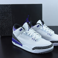 Retro Sneakers, White Purple Colorway, Lace Up Design, Casual Gift for Sneaker Fans