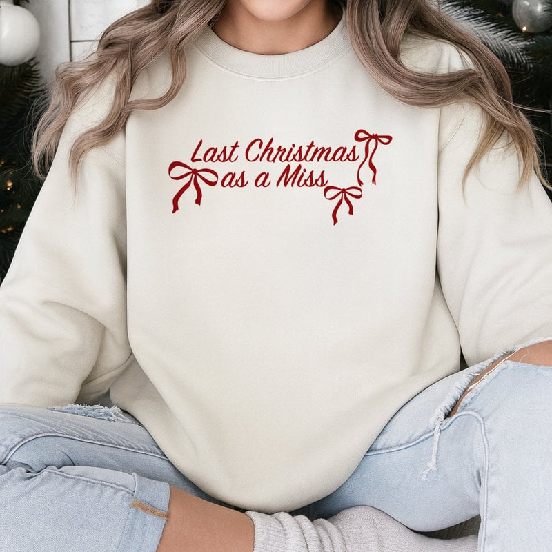 Future Mrs Holiday Sweater, Last Christmas as a Miss Sweatshirt, Adorable Bride to Be Crewneck, Bridal Xmas Pullover, Engagement Present for Bride