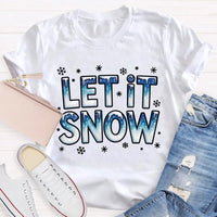 Snowflake Winter T-Shirt, Let It Snow Christmas Shirt, Retro Holiday Graphic Tee, Comfy Xmas Shirt, Christmas Present for Women and Men