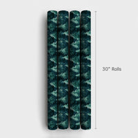 Dark Forest Woodland Gift Wrap, Watercolor Pine Tree Wrapping Paper, Christmas Tree Wrapping Paper, Rustic Winter Holiday Present Paper