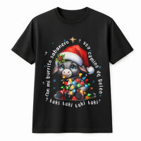 Adorable Christmas Donkey Shirt, Mi Burrito Sabanero T-Shirt, Latino Holiday Graphic Tee, Spanish Xmas Carol Tee, Villancicos Holiday T-Shirt