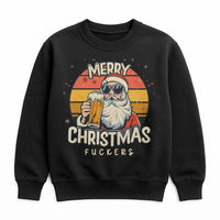 Sarcastic Christmas Drinking Sweatshirt, Humorous Santa Sweatshirt, Offensive Xmas Holiday Crewneck, Humor Santa Drinking Sweater, Party Present