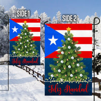 Christmas Tree Yard Flag, Puerto Rico Feliz Navidad Garden Flag, Double Sided Boricua Holiday Lawn Flag, Puerto Rican Xmas Yard Decor