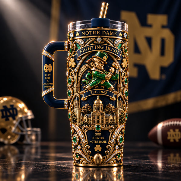 Gilded Guard - ND Fighting Irish Ornamental Tumbler - main