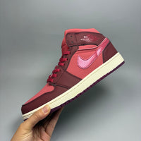 High Top Sneakers, Red Colorway, Lace Up Design, Casual Gift for Sneaker Fans