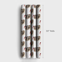 Adorable Otter Holiday Wrapping Paper, Santa Hat Otter Christmas Wrapping Paper, Humorous Animal Winter Wrapping Paper, Festive Pet Xmas Gift Wrap