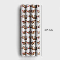 Adorable Santa Hat Capybara Gift Wrap, Christmas Capybara Wrapping Paper, Watercolor Animal Holiday Wrapping Paper, Xmas Present Gift Wrap Roll