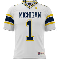 #1 Michigan Wolverines Football Jersey - White