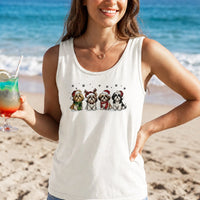 Santa Hat Shih Tzu Dog Tank, Christmas Shih Tzu Tank Top, Holiday Dog Lover Sleeveless Tee, Adorable Christmas Dog Tank, Festive Winter Present