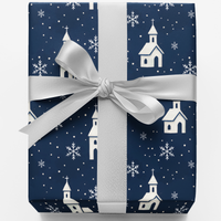 Snowflake Holiday Gift Wrap, Winter Church Christmas Wrapping Paper, Religious Christmas Wrapping Paper, Winter Gift Wrap Roll