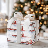 Watercolor Sculling Crew Gift Wrap, Rowing Santa Wrapping Paper, Sports Christmas Wrapping Paper, Rower Holiday Gift Wrap Paper