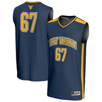 #67 West Virginia Mountaineers Lightweight Basketball Jersey - Navy
