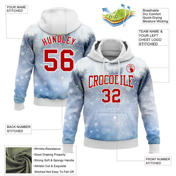 Personalized Holiday Sports Pullover Hoodie, Custom Christmas Snowflake Hoodie, Custom Name Number Sweatshirt Hoodie, Winter 