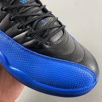 Low Top Sneakers, Royal Blue Black Colorway, Leather Footwear, Lace Up Design, Casual Gift for Sneaker Fans