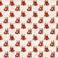 Vintage Santa Mrs Claus Holiday Gift Wrap, Dancing Santa Wrapping Paper, Retro Christmas Wrapping Paper, Romantic Present Paper Roll