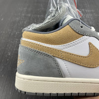 Low Top Sneakers, White Gray Brown Colorway, Lace Up Design, Casual Gift for Sneaker Fans