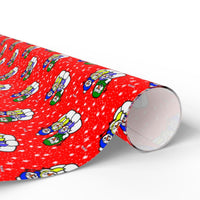 Red Holiday Gift Wrap, Snowman Family Christmas Wrapping Paper, Adorable Winter Snowmen Wrapping Paper, Festive Xmas Holiday Wrapping Paper