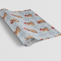 Santa Hat Christmas Gift Wrap, Winter Lioness Wrapping Paper, Festive Wildlife Holiday Wrapping Paper, Adorable Animal Gift Wrap Paper Roll