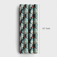 Snowy Christmas Dog Gift Wrap, Black Labrador Wrapping Paper, Winter Landscape Wrapping Paper, Holiday Dog Lover Gift Wrapping Paper
