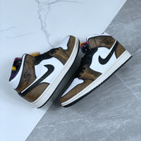 Mid Top Sneakers, White Black Yellow Colorway, Lace Up Design, Casual Gift for Sneaker Fans