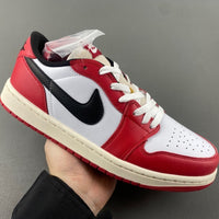 Low Top Sneakers, White Black Red Colorway, Lace Up Design, Casual Gift for Sneaker Fans