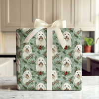Shaggy Dog Holiday Gift Wrap, Goldendoodle Christmas Wrapping Paper, Watercolor Dog Christmas Wrapping Paper, Festive Winter Wrapping Paper