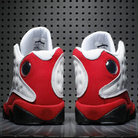 Sneakers, White Red Colorway, Lace Up Design, Casual Gift for Sneaker Fans