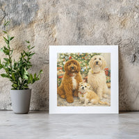 Festive Dog Family Poster, Doodle Dogs Christmas Wall Art Print, Holiday Dog Portrait Print, Christmas Dog Wall Art, Digital Download Present