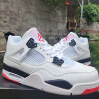 Mid Top Sneakers, White Red Colorway, Lace Up Design, Casual Gift for Sneaker Fans