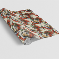 Winter Holly Star Dog Gift Wrap, Borzoi Christmas Wrapping Paper, Russian Hound Present Wrap Paper, Elegant Dog Breed Wrapping Paper Roll