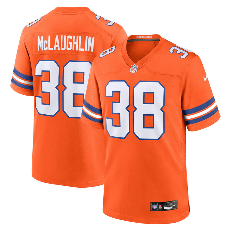 Denver Broncos Jaleel McLaughlin Orange Mile High Collection 1977 Throwback Player Game Jersey