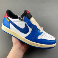 Low Top Sneakers, Blue White Yellow Colorway, Lace Up Design, Casual Gift for Sneaker Fans