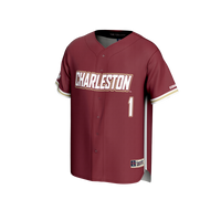 #1 Charleston Cougars Lightweight Baseball Fashion Jersey - Maroon
