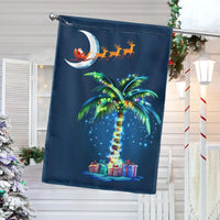Santa Palmetto Tree Holiday Yard Flag, South Carolina Christmas Garden Flag, Double-Sided Southern Winter Lawn Flag, Festive Decor