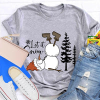 Let It Snow Teacher Shirt, Humorous Snowman Christmas T-Shirt, Adorable Winter Holiday Tee, Festive Classroom Graphic T-Shirt, Teacher Xmas Present