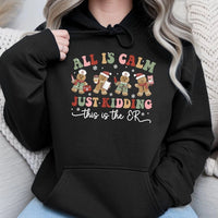 Gingerbread Medical Staff Hooded Sweatshirt, ER Nurse Christmas Hoodie, Emergency Room Holiday Pullover, Humorous RN Winter Nurse Hoodie