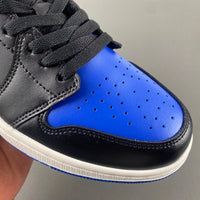 Low Top Sneakers, Royal Blue Black Colorway, Lace Up Design, Casual Gift for Sneaker Fans