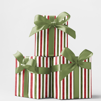 Red and Green Tartan Gift Wrap, Evergreen Plaidscape Wrapping Paper, Classic Plaid Christmas Paper Roll, Winter Holiday Gift Wrap Paper