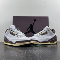 Low Top Sneakers, White Brown Colorway, Lace Up Design, Casual Gift for Sneaker Fans