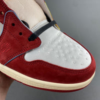Low Top Sneakers, White Red Colorway, Lace Up Design, Casual Gift for Sneaker Fans