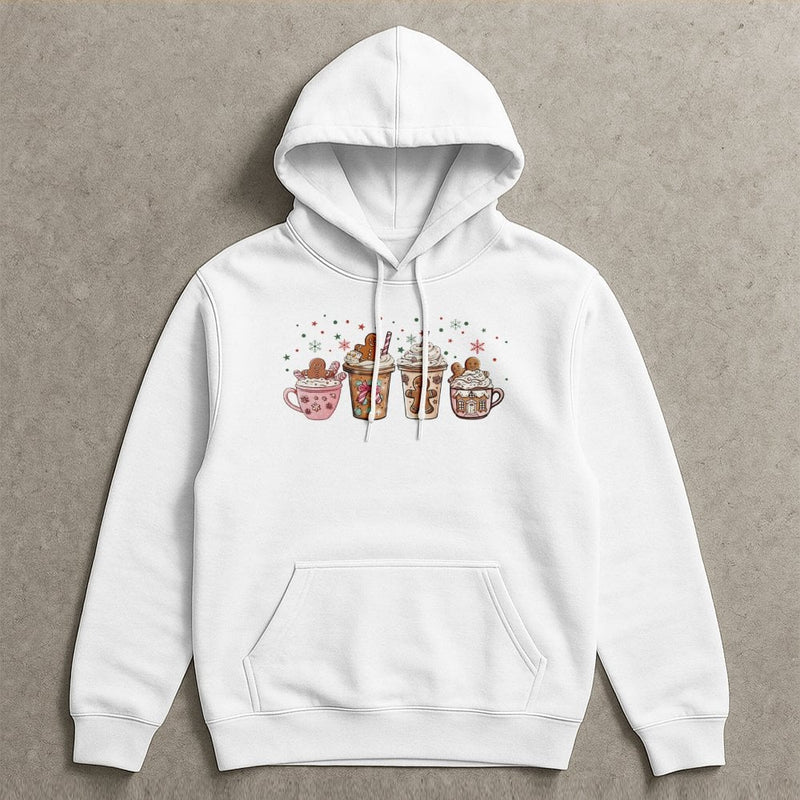 Gingerbread Latte Holiday Graphic Sweatshirt, Christmas Coffee Hoodie, Comfy Winter Cafe Pullover, Warm Holiday Drink Present