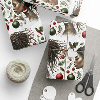 Afrocentric Holiday Gift Wrap, Black Woman Holiday Wrapping Paper, Black Woman Christmas Wrapping Paper, African American Holiday Paper Roll