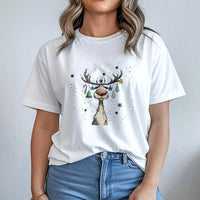 Whimsical Holiday Reindeer Shirt, Adorable Reindeer Christmas T-Shirt, Humorous Xmas Graphic Tee, Retro Reindeer Shirt, Holiday Season Animal Tee
