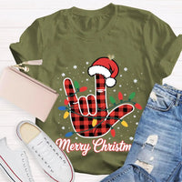 Festive Holiday Lights Shirt, Christmas Santa Hats and Lights T-Shirt, Adorable Xmas Graphic Tee, Comfy Winter Holiday Shirt, Christmas Present Tee